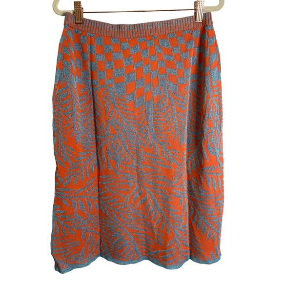 Diane Von Furstenberg Cruz Skirt Metallic Jacquard Tile Summer Party Garden Sz M - Picture 6 of 11